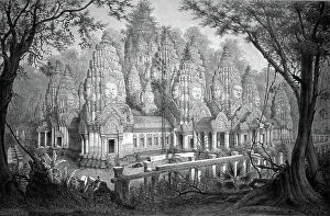 Angkor Photo Mug Collection: The temple of Angkor Vat, 1873 (litho)