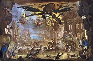 Mythical Beasts Metal Print Collection: The Temptation of Saint Anthony (Oil on canvas)