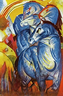 Expressionism Collection: A Tower of Blue Horses, 1913 (oil on canvas)