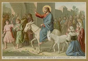 Christinaity Collection: The triumphal entry of Jesus into Jerusalem (chromolitho)