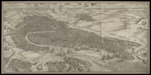 Landscape paintings Collection: View of Venice, 1500 (woodcut)