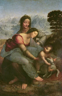 Leonardo da Vinci Fine Art Print Collection: Virgin and Child with St. Anne, c. 1510 (oil on panel)