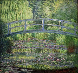  buildings Collection: Water Lily Pond, Green Harmony, 1899 (Oil on Canvas)