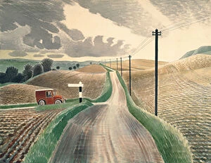 Landscape paintings Collection: Wiltshire Landscape, 1937 (watercolour)