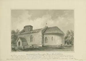 Related Images Collection: Wiltshire - Manningford Bruce Church: sepia drawing, 1806 (drawing)