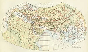 Africa Fine Art Print Collection: World map of Claudius Ptolemaeus (Claude Ptolemee, 90-168 ap JC)