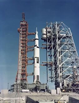 Gantry Collection: The Apollo 8 space vehicle on the launch pad at Kennedy Space Center