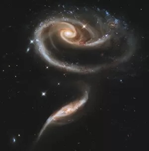 Andromeda Galaxy Jigsaw Puzzle Collection: Arp 273 interacting galaxies in Andromeda