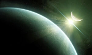 Giant Planets Collection: Artists concept of Epsilon Eridani, a possible habitable planet
