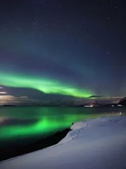 Space Fine Art Print Collection: Aurora Borealis over Vagsfjorden in Troms County, Norway