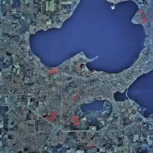 Space Cushion Collection: Satellite view of Madison, Wisconsin