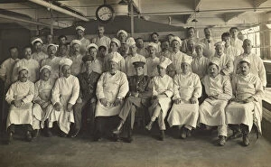 George Cook Collection: Staff cooks at King George Military Hospital, London, England, 1915