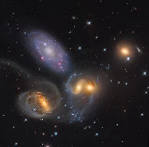 Gravitational Field Collection: Stephans Quintet, a grouping of galaxies in the constellation Pegasus