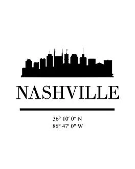 Nashville Metal Print Collection: Black Skyline 58
