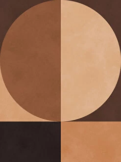 Minimalist painting techniques Framed Print Collection: Brown geometry 4