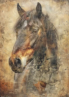 Abstract art Poster Print Collection: Horse Illustration 09