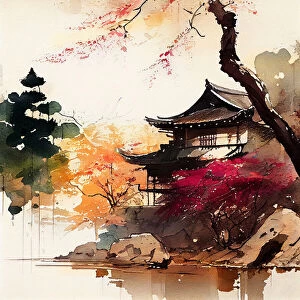 Watercolor landscapes Collection: Japan World Watercolor Painting (1)