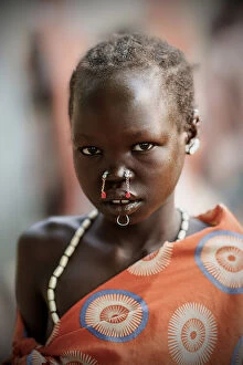 Related Images Metal Print Collection: Larim girl portrait, South Sudan