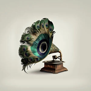 Surrealism Photographic Print Collection: Peacock Gramaphone