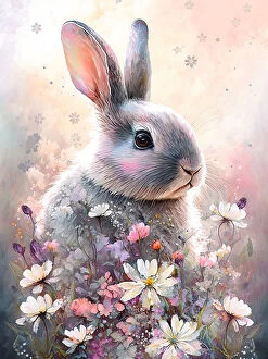 Easter Collection: Rabbit and Flowers 2