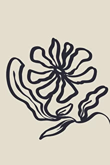 Minimalist paintings Mouse Mat Collection: Sketchy Flower Poster 18