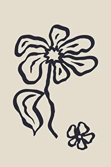 Minimalist artwork Photo Mug Collection: Sketchy Flower Poster 21