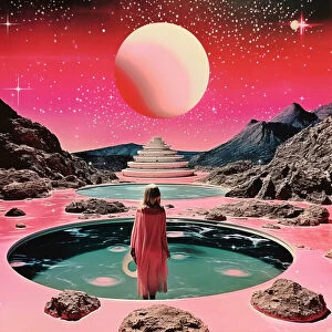 Surrealism Photographic Print Collection: Space Collage Surreal Art