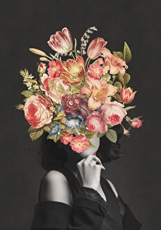 Surrealism artwork Cushion Collection: Vintage Floral Bouquet