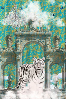 Surrealism artwork Fine Art Print Collection: White Tiger Adventures