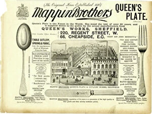 City Collection: Advertisement for Mappin Brothers, Queens Works, corner of Pond Street / Bakers Hill