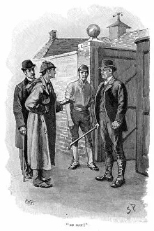 Illustration Metal Print Collection: The Adventure of Silver Blaze, Holmes questioning a suspect. Artist: Sidney E Paget