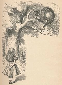 Lewis Carroll Collection: Alice and the Cheshire Cat, 1889. Artist: John Tenniel