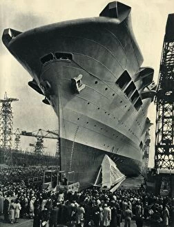 Germany Collection: The Ark is Launched on Merseyside, 13th April, 1937, (1942). Creator: Unknown