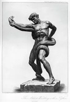 Baron Frederic Collection: The Athlete Wrestling with a Python, c1880-1882. Artist: A Gilbert