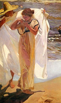 Impressionism Cushion Collection: After the Bath, 1908. Artist: Joaquin Sorolla y Bastida