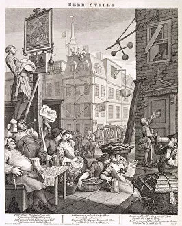 Literature Photographic Print Collection: Beer Street, 1751. Artist: William Hogarth
