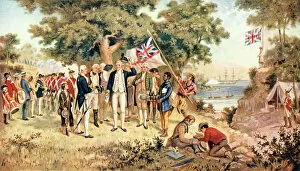 Navigator Poster Print Collection: Captain James Cook taking possession of New South Wales in the name of the British Crown, 1770