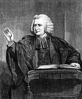 Monochrome artwork Poster Print Collection: Charles Wesley, 18th century English preacher and hymn writer