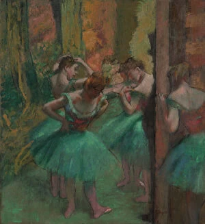 Ballet Collection: Dancers, Pink and Green, ca. 1890. Creator: Edgar Degas
