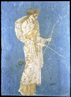 Paintings Fine Art Print Collection: Diana the Huntress, fresco from the house Stabia at Pompeii