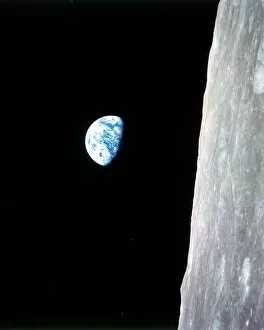 Related Images Greetings Card Collection: Earthrise - Apollo 8, December 24, 1968. Creator: William A Anders