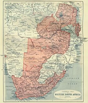 Illustration Metal Print Collection: General Map of British South Africa, 1900. Creator: Unknown