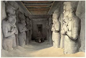 Giant Collection: Giant limestone statues of Rameses II, Temple of Rameses, Abu Simbel, Egypt, 1836