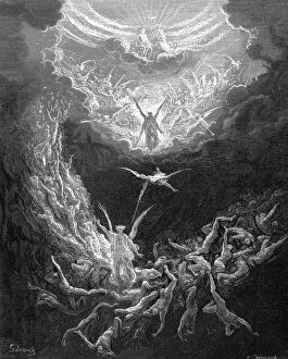 Monochrome paintings Metal Print Collection: The Last Judgement, 1865-1866. Artist: Gustave Dore