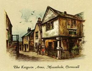 Villages Fine Art Print Collection: The Keigwin Arms, Mousehole, Cornwall, 1936. Creator: Unknown