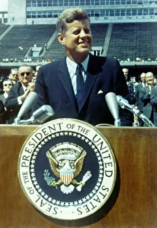 Kennedy John F Collection: Kennedy at Rice University, 1962. Creator: Unknown