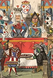 Related Images Collection: The King and Queen of Hearts in Court, 1889. Artist: John Tenniel