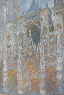 Landscape paintings Collection: La cathedrale de Rouen. Le portail, soleil matinal (The Rouen Cathedral. The portal