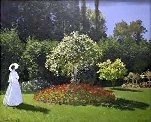 Water lilies and gardens in impressionism. Jigsaw Puzzle Collection: Lady in the Garden, 1867. Artist: Claude Monet