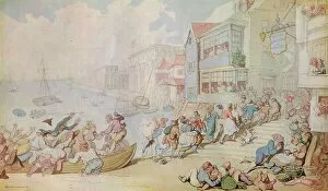 Watercolor paintings Mouse Mat Collection: Landing at Greenwich, c1780. Artist: Thomas Rowlandson